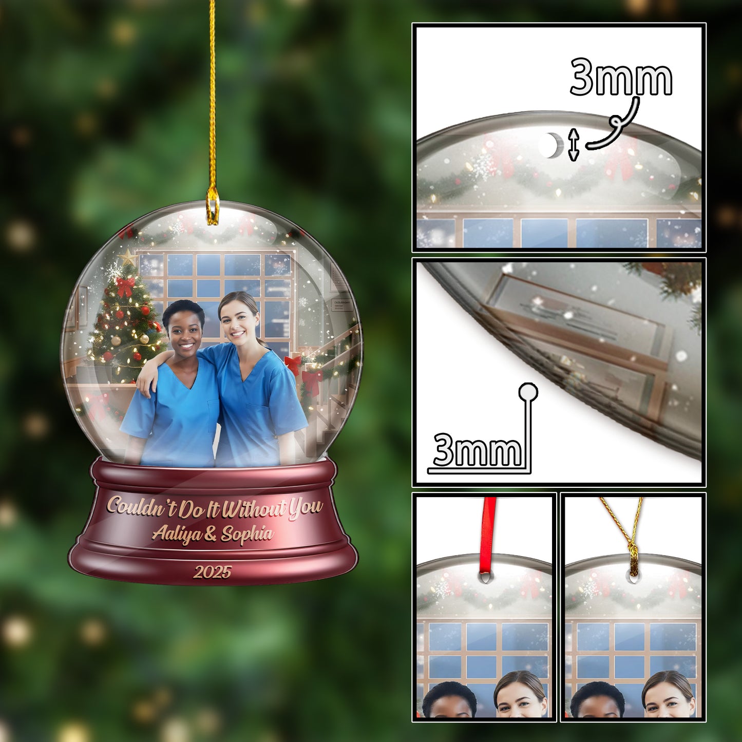 Couldnt Do It Without You Nurse Bestie Acrylic Ornament