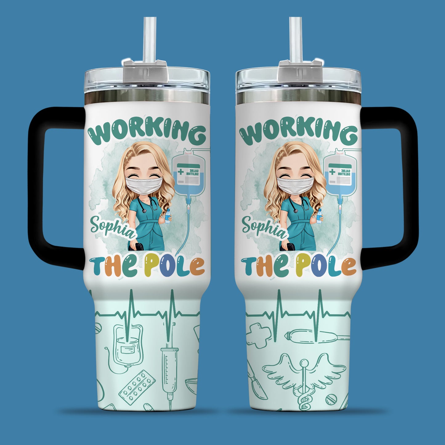 Working The Pole Nurse 40oz Tumbler