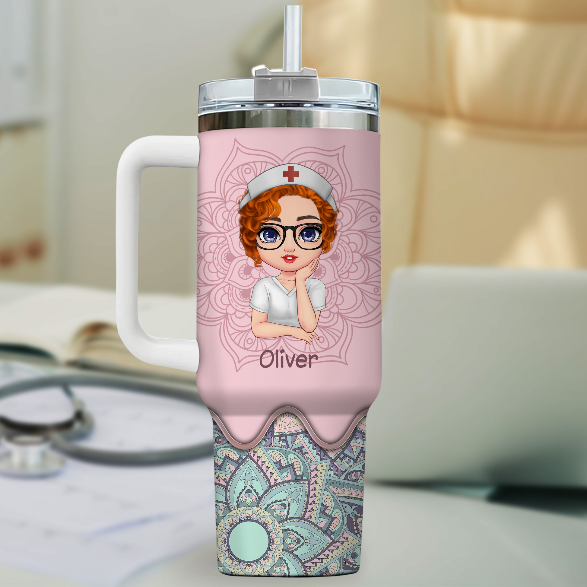 Calm Down I’ve Done This On A Mannequin Nurse 40oz Tumbler, Funny Nurse Gift, Christmas Gift for RN, Nursing Student Travel Cup