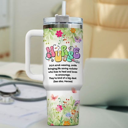 Nurse Definition 40oz Tumbler -  They're Kind of the Big Deal, Nurse Appreciation, Funny Nurse Gift, Personalized Stainless Steel Travel Cup