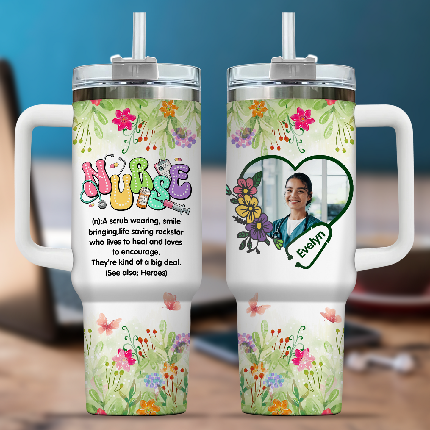 Nurse Definition 40oz Tumbler -  They're Kind of the Big Deal, Nurse Appreciation, Funny Nurse Gift, Personalized Stainless Steel Travel Cup