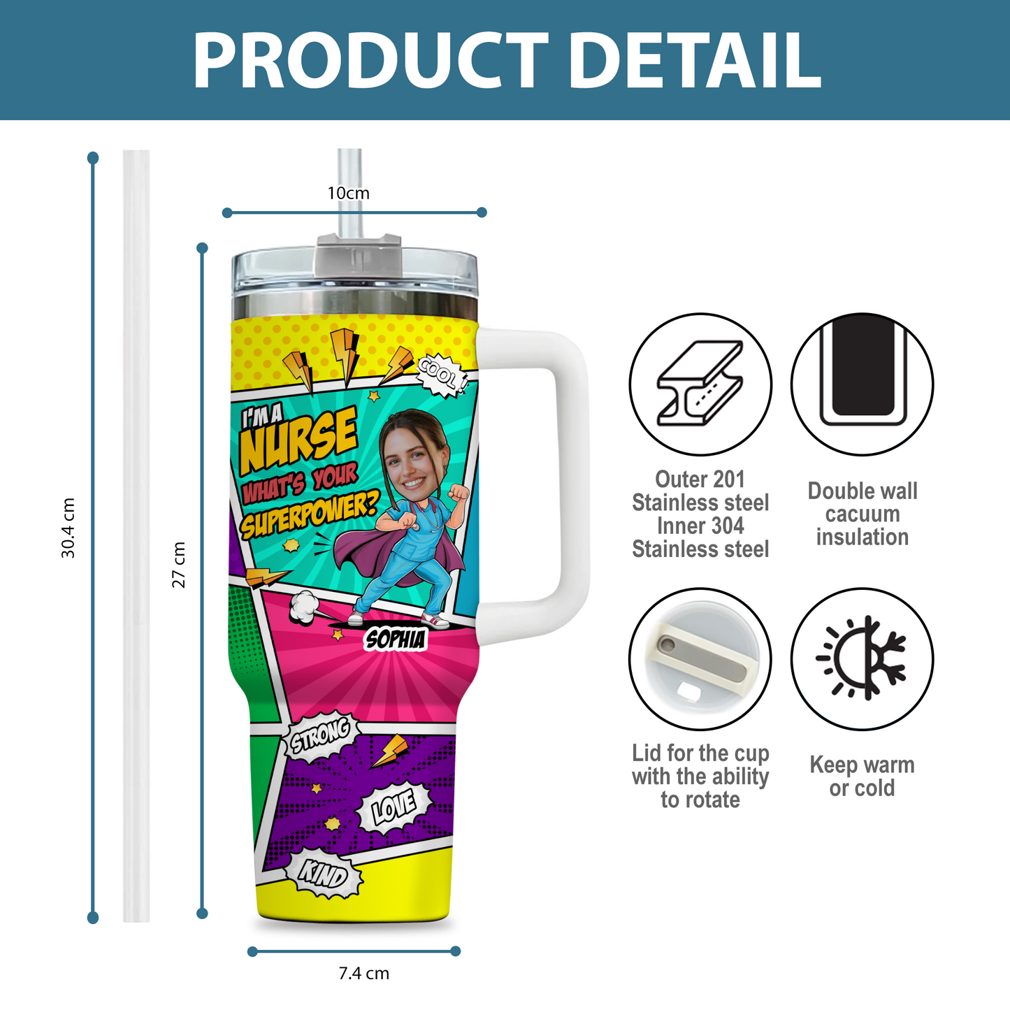 Im A Nurse Whats Your Superpower 40oz Tumbler