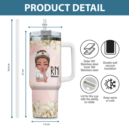 With Faith And Scrubs Nurse 40oz Tumbler