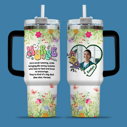 Nurse Definition 40oz Tumbler -  They're Kind of the Big Deal, Nurse Appreciation, Funny Nurse Gift, Personalized Stainless Steel Travel Cup