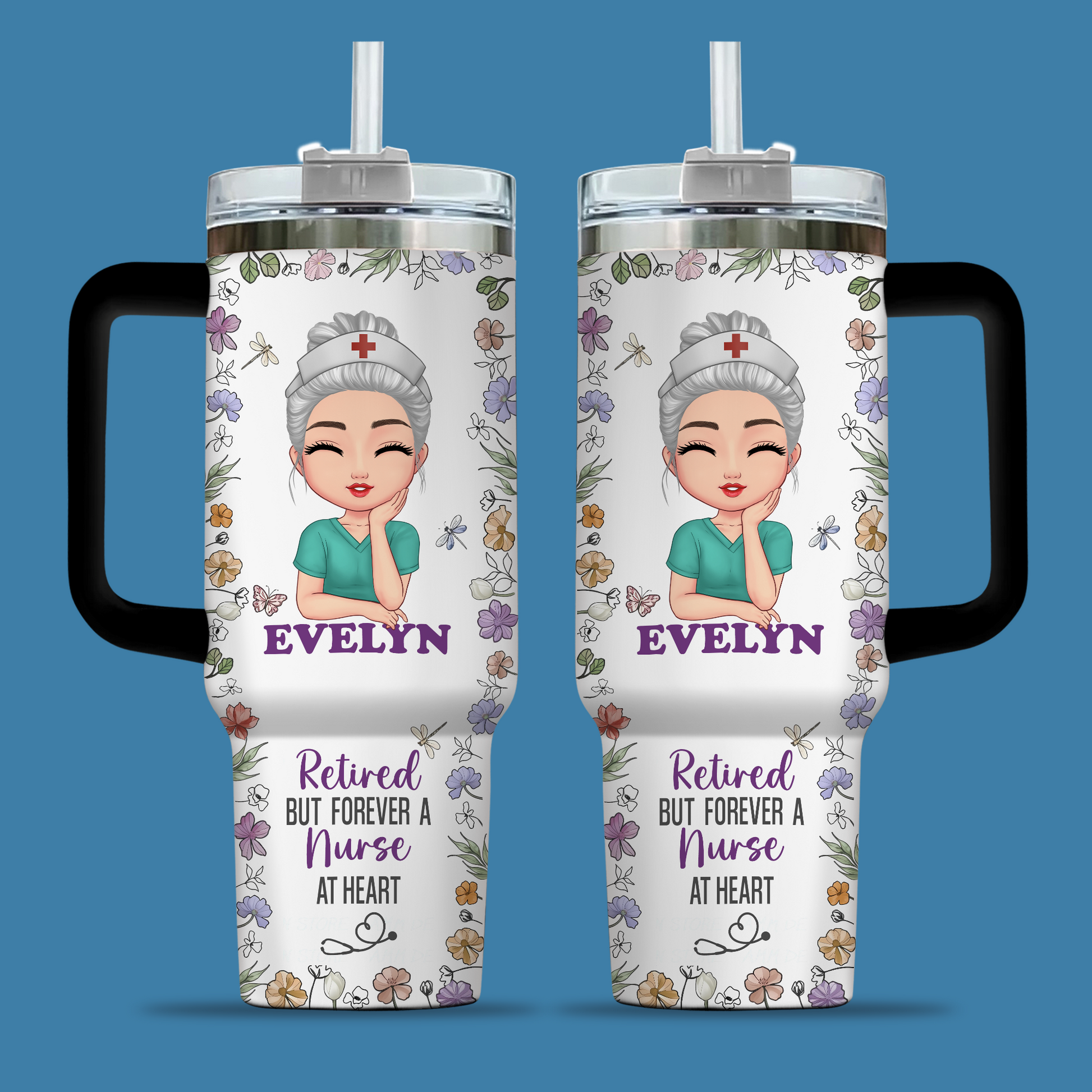 Retired But Forever A Nurse At Heart 40oz Tumbler