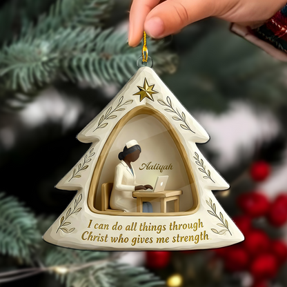 I Can Do All Things Jesus Nurse 3D Effect Ornament