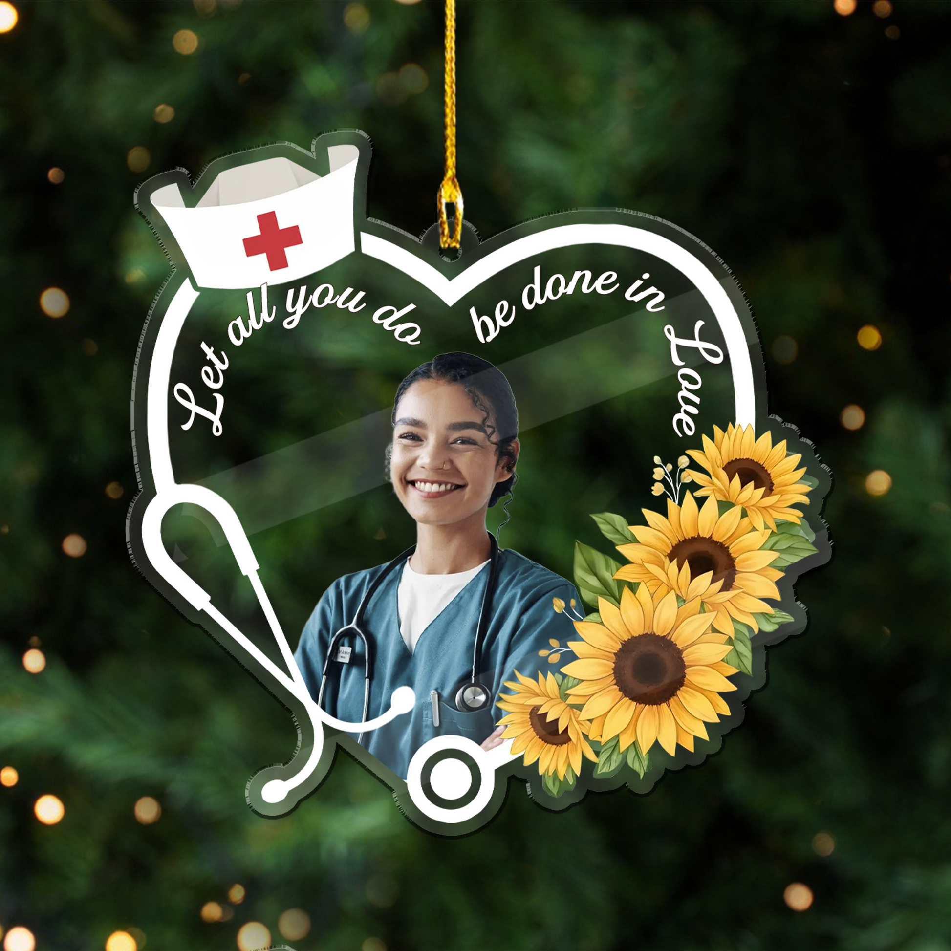 Let All You Do Be Done In Love Nurse Ornament, Personalized Acrylic Ornament, Inspirational Christmas Gift for Nurse or Nursing Student
