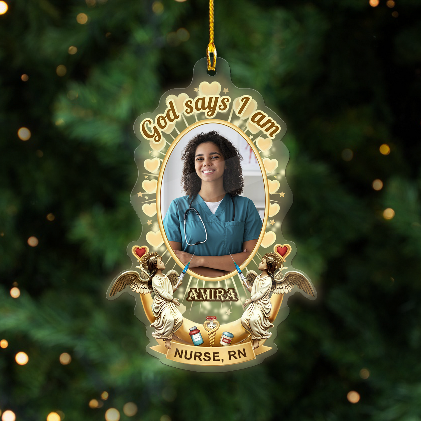 God Says I Am Nurse Ornament