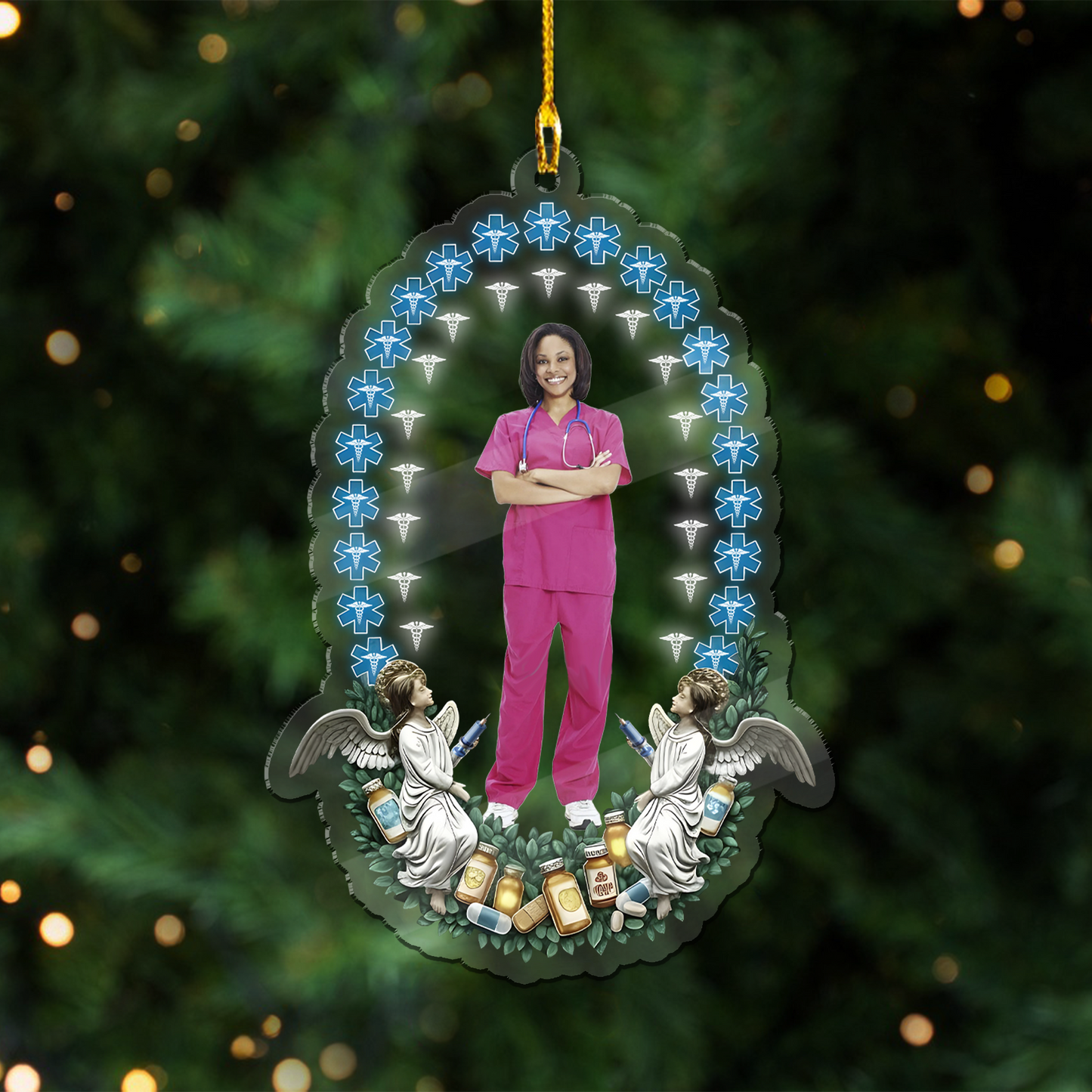 Nurse Jesus Ornament, Nurse Retirement Gift, Christian RN Ornament, Faith-Based Gift for Retired Nurse, Nursing Appreciation Keepsake