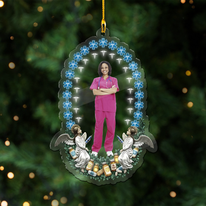 Nurse Jesus Ornament, Nurse Retirement Gift, Christian RN Ornament, Faith-Based Gift for Retired Nurse, Nursing Appreciation Keepsake