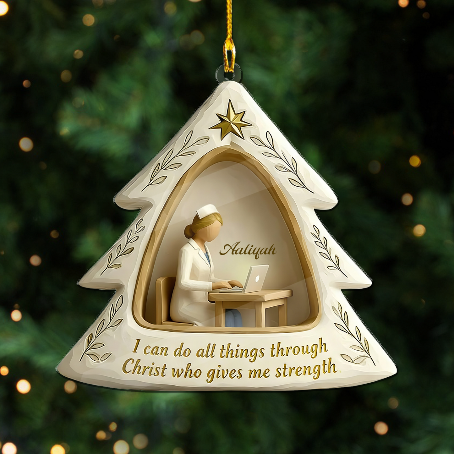 I Can Do All Things Jesus Nurse 3D Effect Ornament