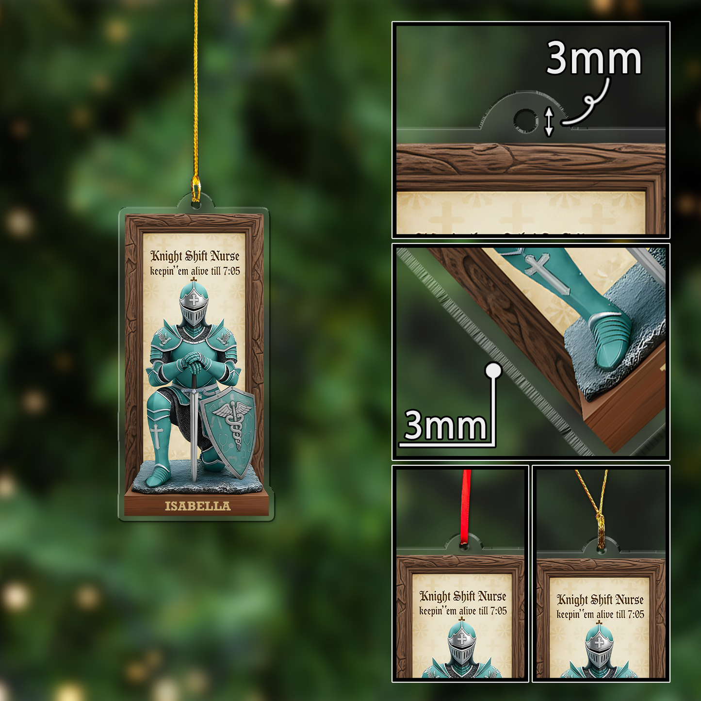 Night Shift Nurse Ornament -Nurse Retirement Ornament, Retired Nurse Christmas Gift, RN Retirement Keepsake,  Holiday Gift for Retired Nurse