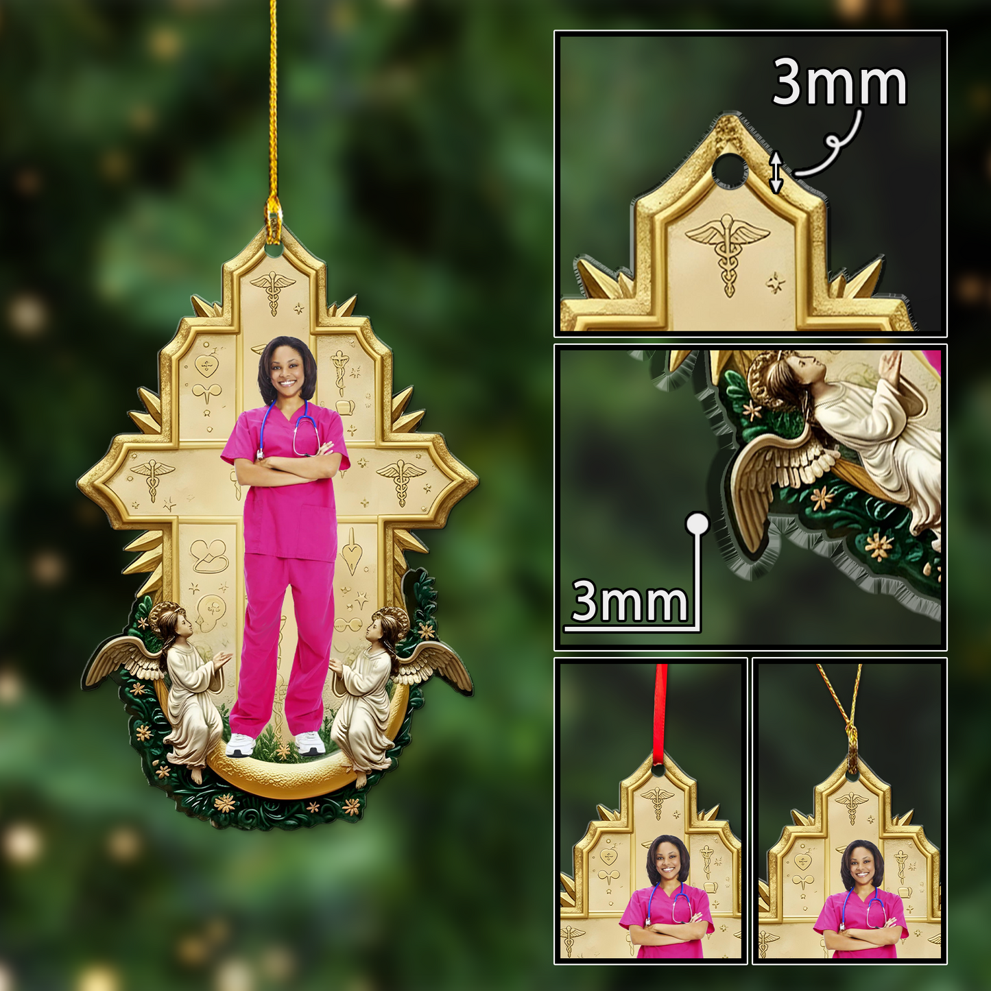 Nurse Cross Angel Ornament