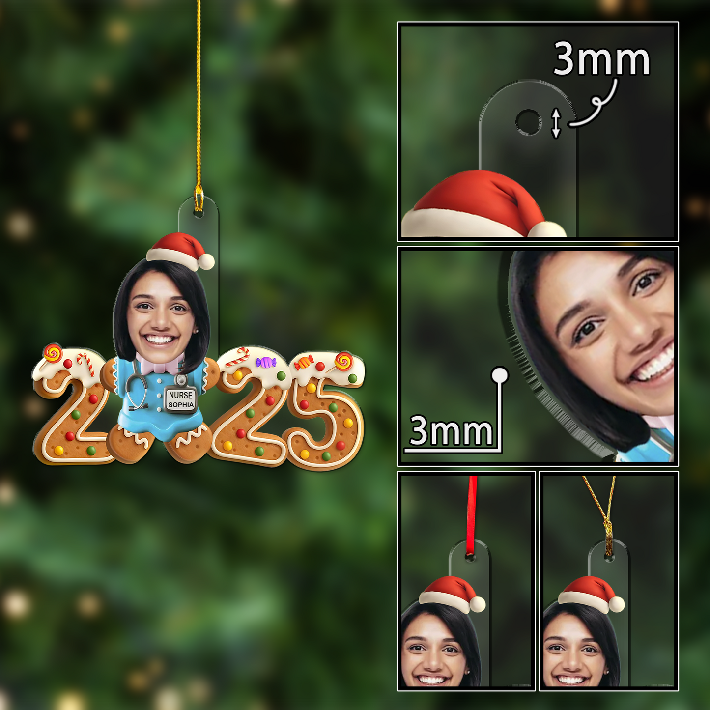 Gingerbread Nurse Upload Photo Ornament