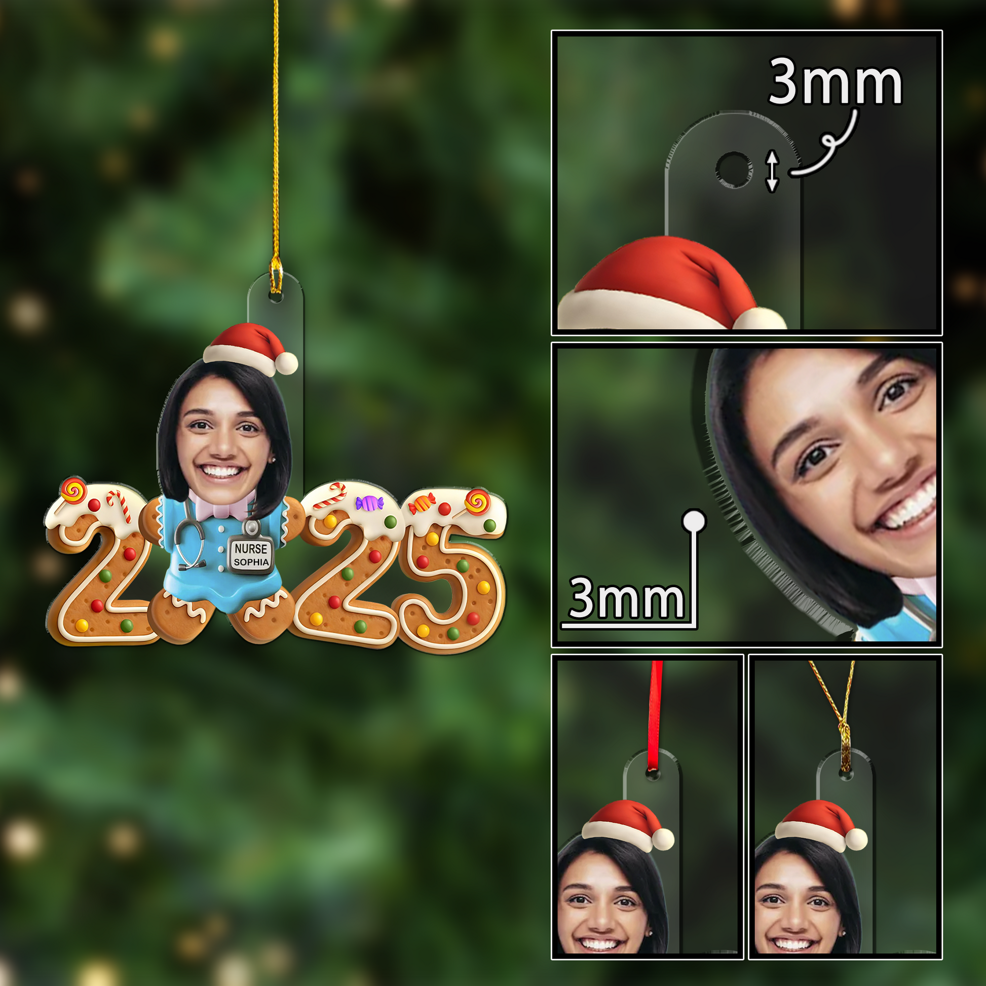 Gingerbread Nurse Upload Photo Ornament