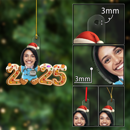 Gingerbread Nurse Upload Photo Ornament