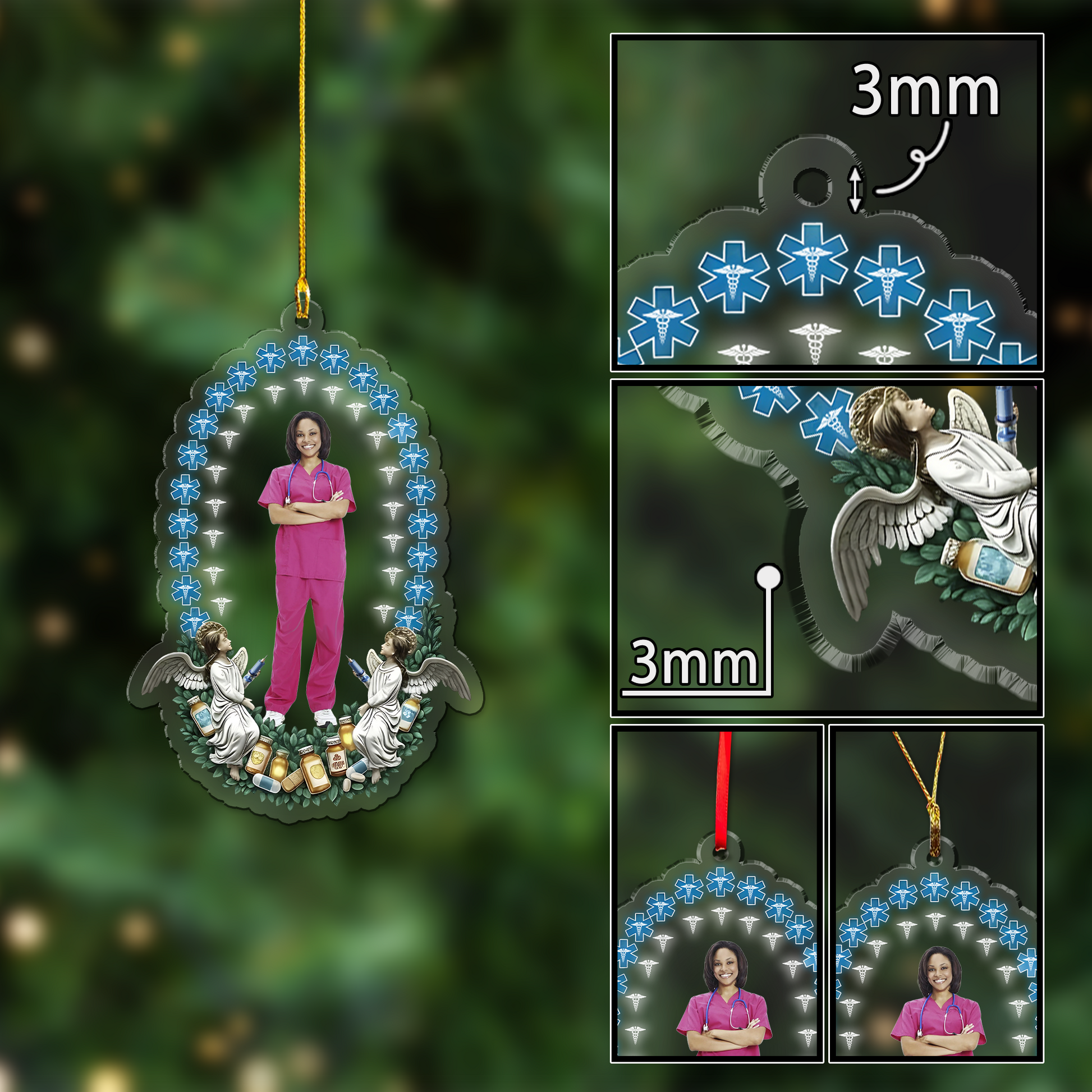 Nurse Jesus Ornament, Nurse Retirement Gift, Christian RN Ornament, Faith-Based Gift for Retired Nurse, Nursing Appreciation Keepsake