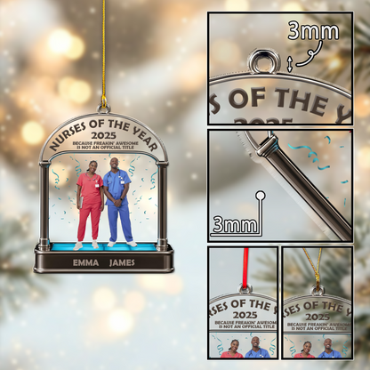 Nurses Of The Year 2025 3D Effect Ornament