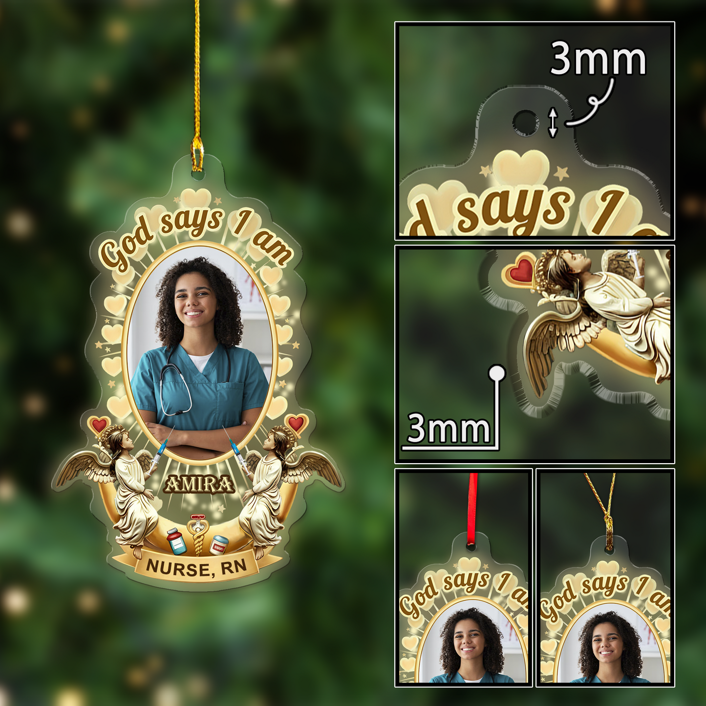 God Says I Am Nurse Ornament