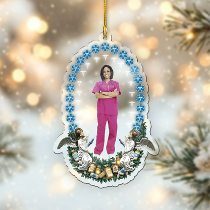 Nurse Jesus Ornament, Nurse Retirement Gift, Christian RN Ornament, Faith-Based Gift for Retired Nurse, Nursing Appreciation Keepsake