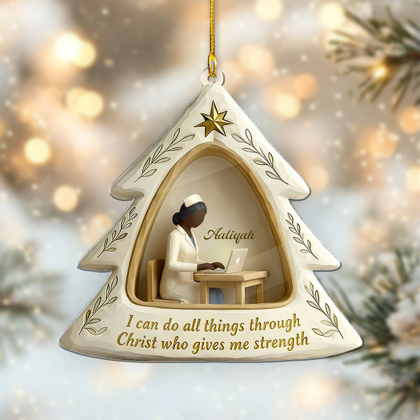 I Can Do All Things Jesus Nurse 3D Effect Ornament