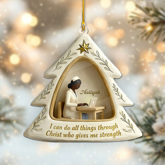 I Can Do All Things Jesus Nurse 3D Effect Ornament