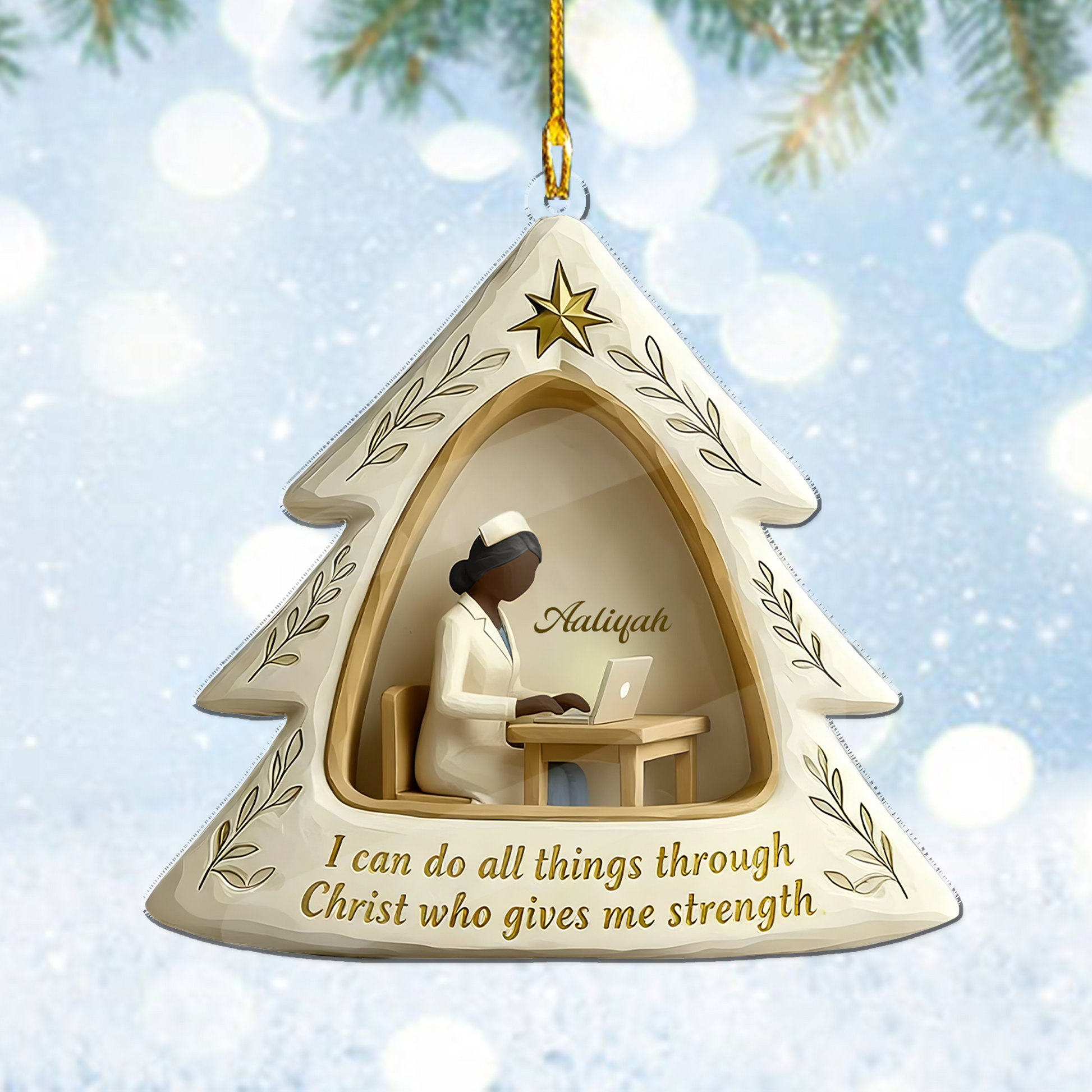 I Can Do All Things Jesus Nurse 3D Effect Ornament