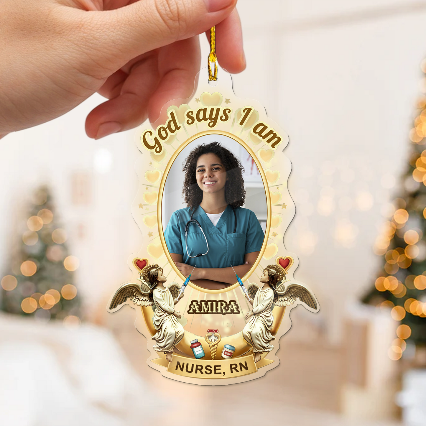 God Says I Am Nurse Ornament