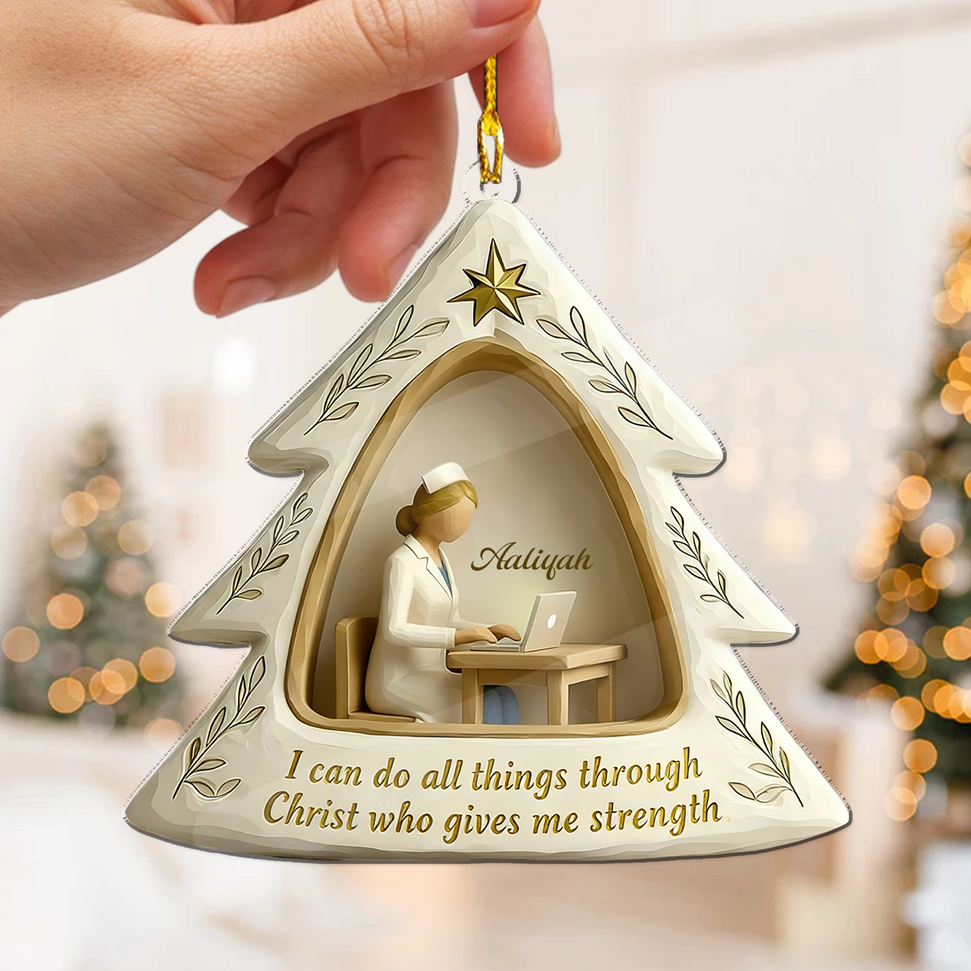I Can Do All Things Jesus Nurse 3D Effect Ornament
