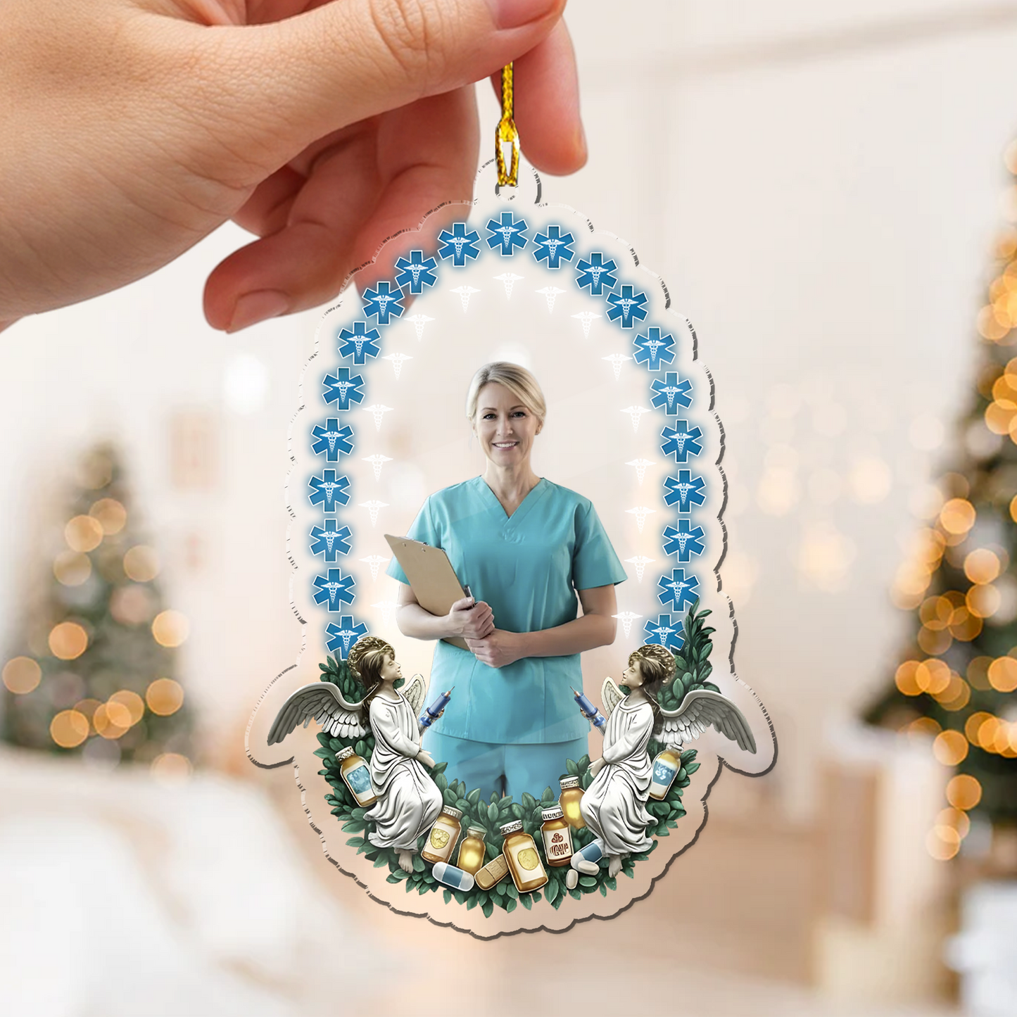 Nurse Jesus Ornament, Nurse Retirement Gift, Christian RN Ornament, Faith-Based Gift for Retired Nurse, Nursing Appreciation Keepsake