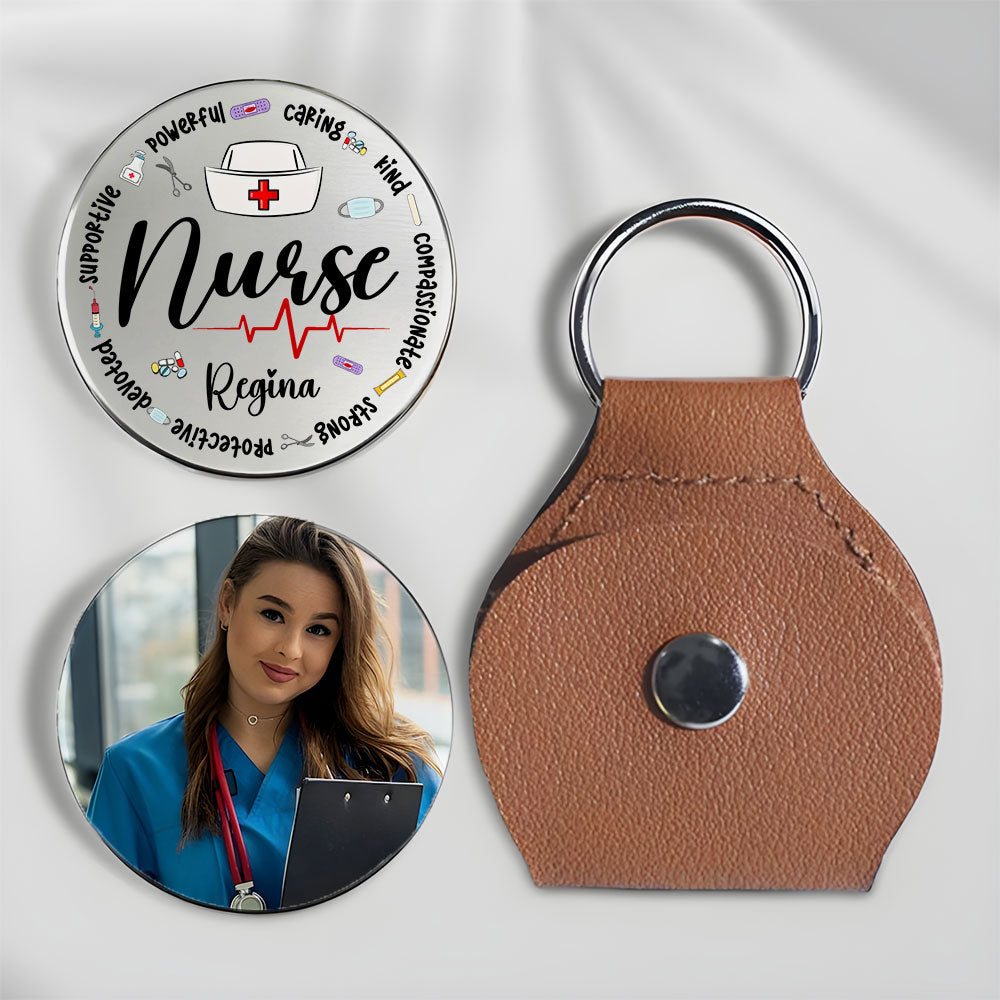 Nurse Definition Pocket Hug Keyring - Personalized Nurse Keychain, Custom Stainless Steel Gift for RN, Nurse Appreciation or Christmas Gift