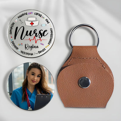 Nurse Definition Pocket Hug Keyring - Personalized Nurse Keychain, Custom Stainless Steel Gift for RN, Nurse Appreciation or Christmas Gift