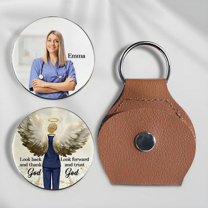 Look Forward And Trust God Nurse Pocket Hug Keyring