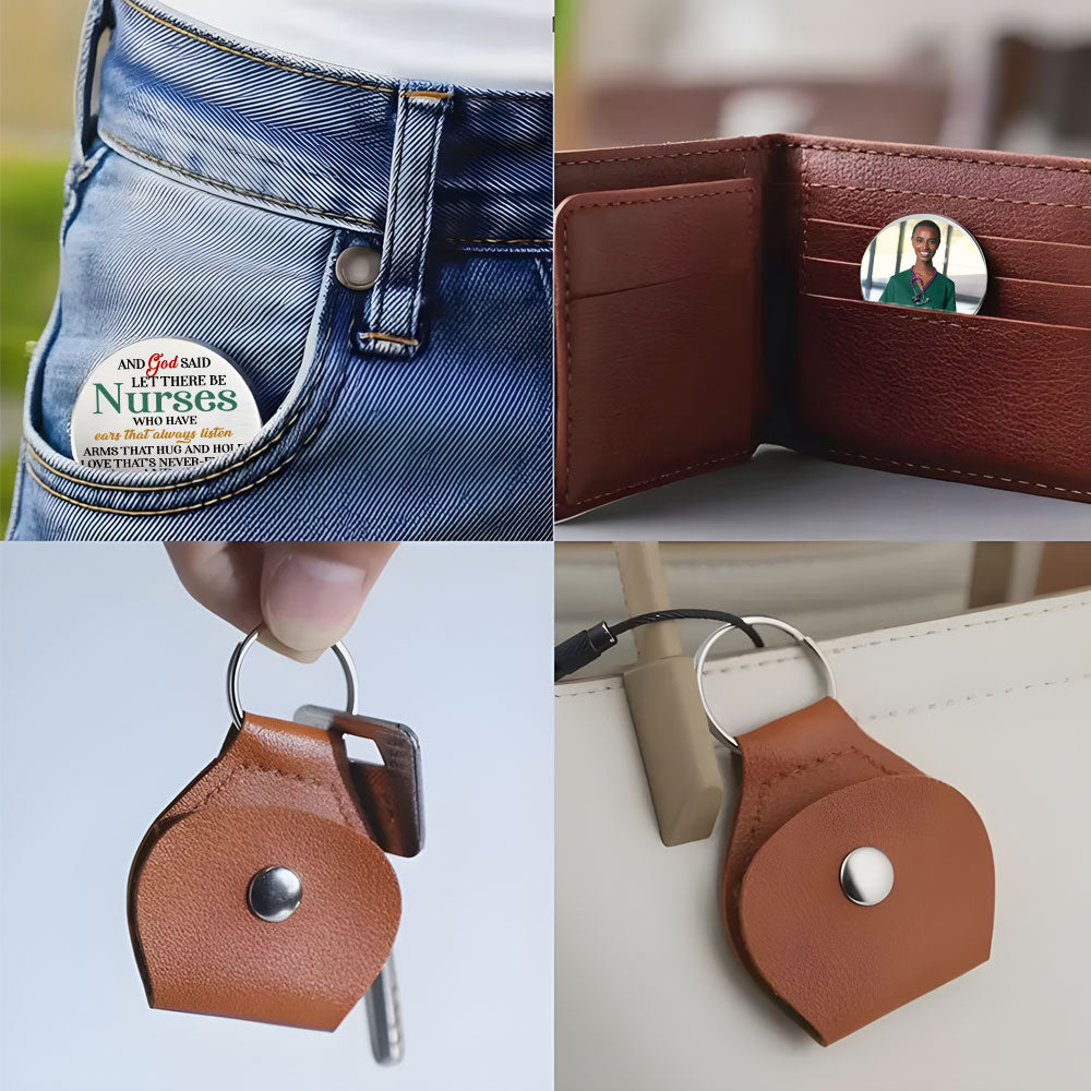 And God Said Let There Be Nurses Pocket Hug Keyring
