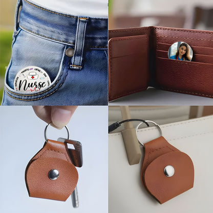 Nurse Definition Pocket Hug Keyring - Personalized Nurse Keychain, Custom Stainless Steel Gift for RN, Nurse Appreciation or Christmas Gift