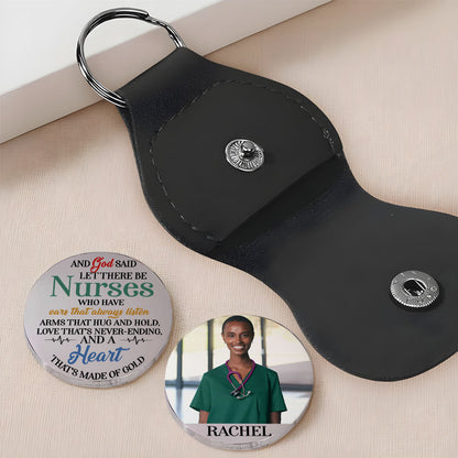 And God Said Let There Be Nurses Pocket Hug Keyring