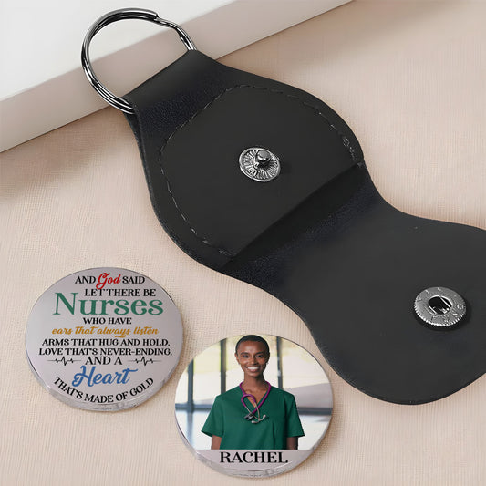 And God Said Let There Be Nurses Pocket Hug Keyring