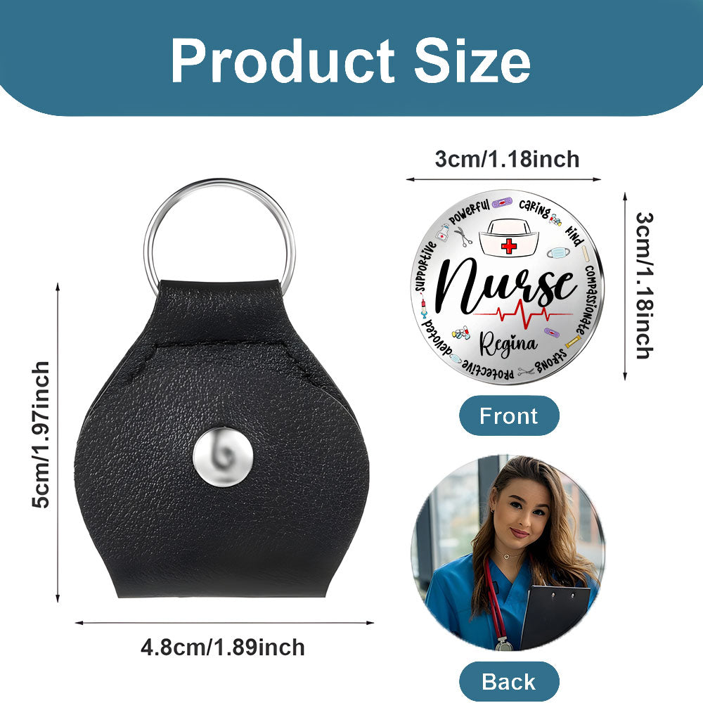 Nurse Definition Pocket Hug Keyring - Personalized Nurse Keychain, Custom Stainless Steel Gift for RN, Nurse Appreciation or Christmas Gift