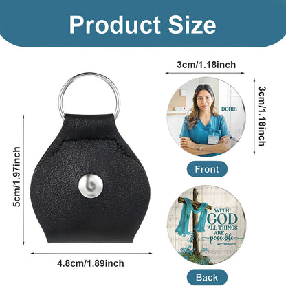 With God All Things Are Possible Nurse Future Nurse Pocket Hug Keyring