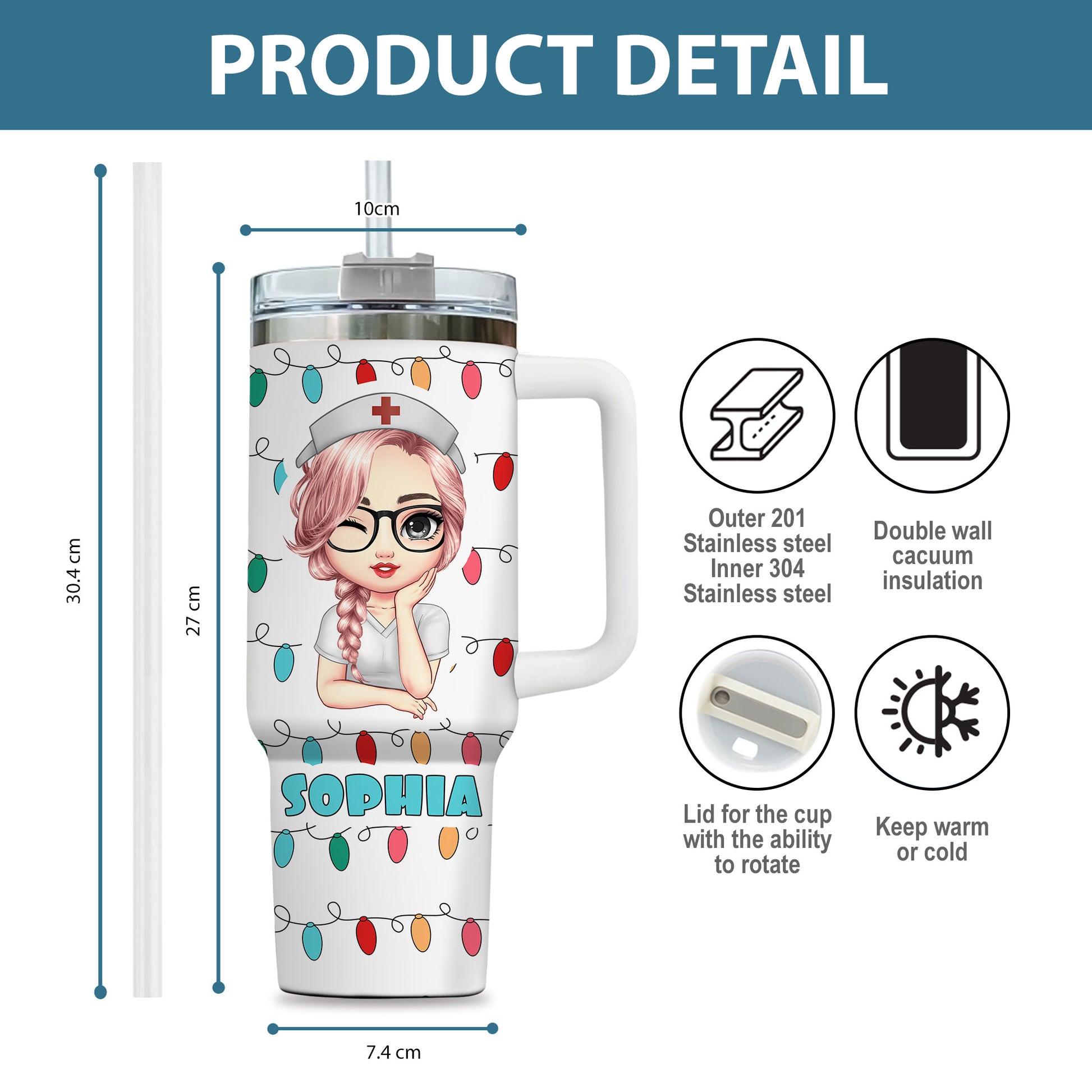 12 Days Of Nursing Nurse Christmas 40oz Tumbler