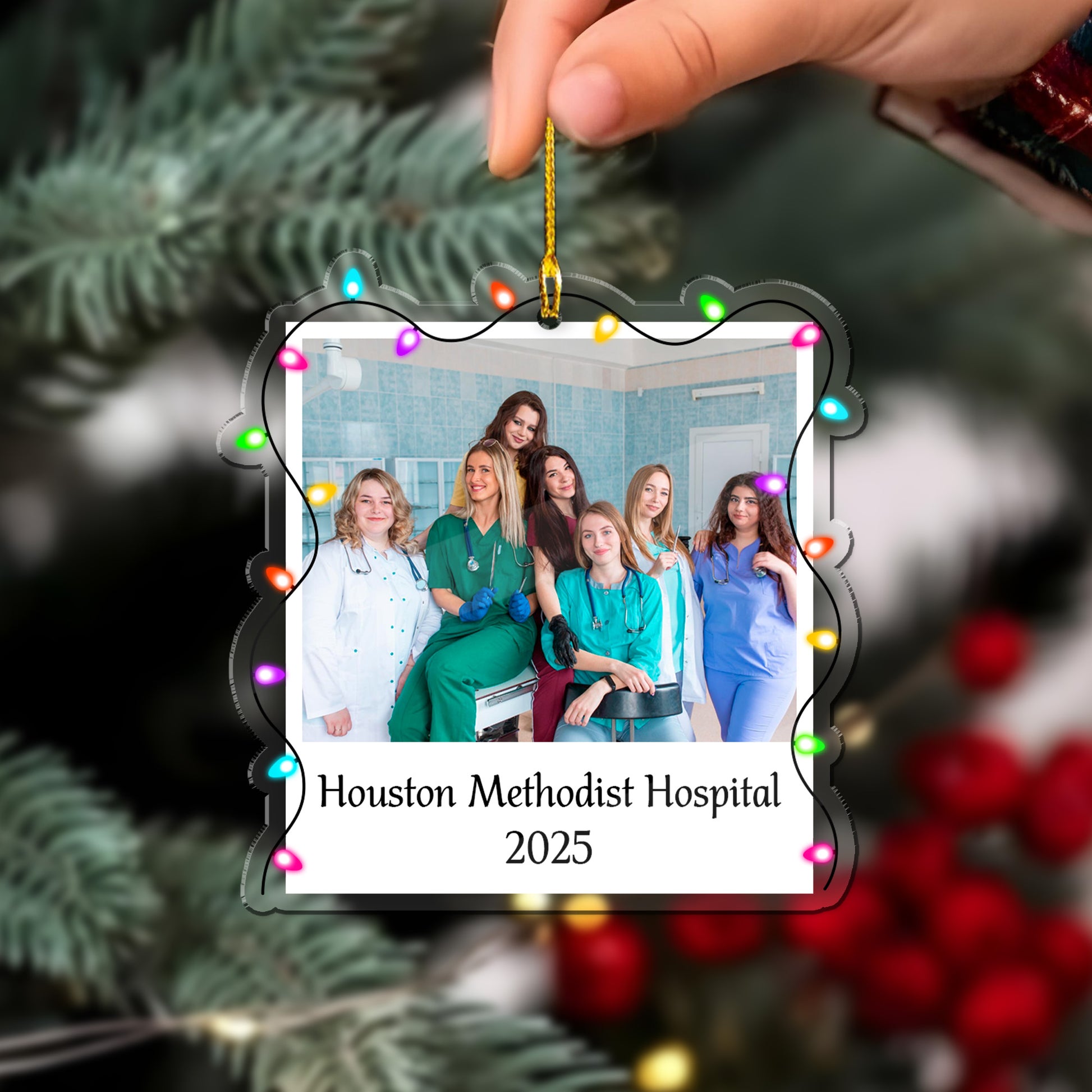 Nurses Photo Christmas Work Besties Acrylic Ornament