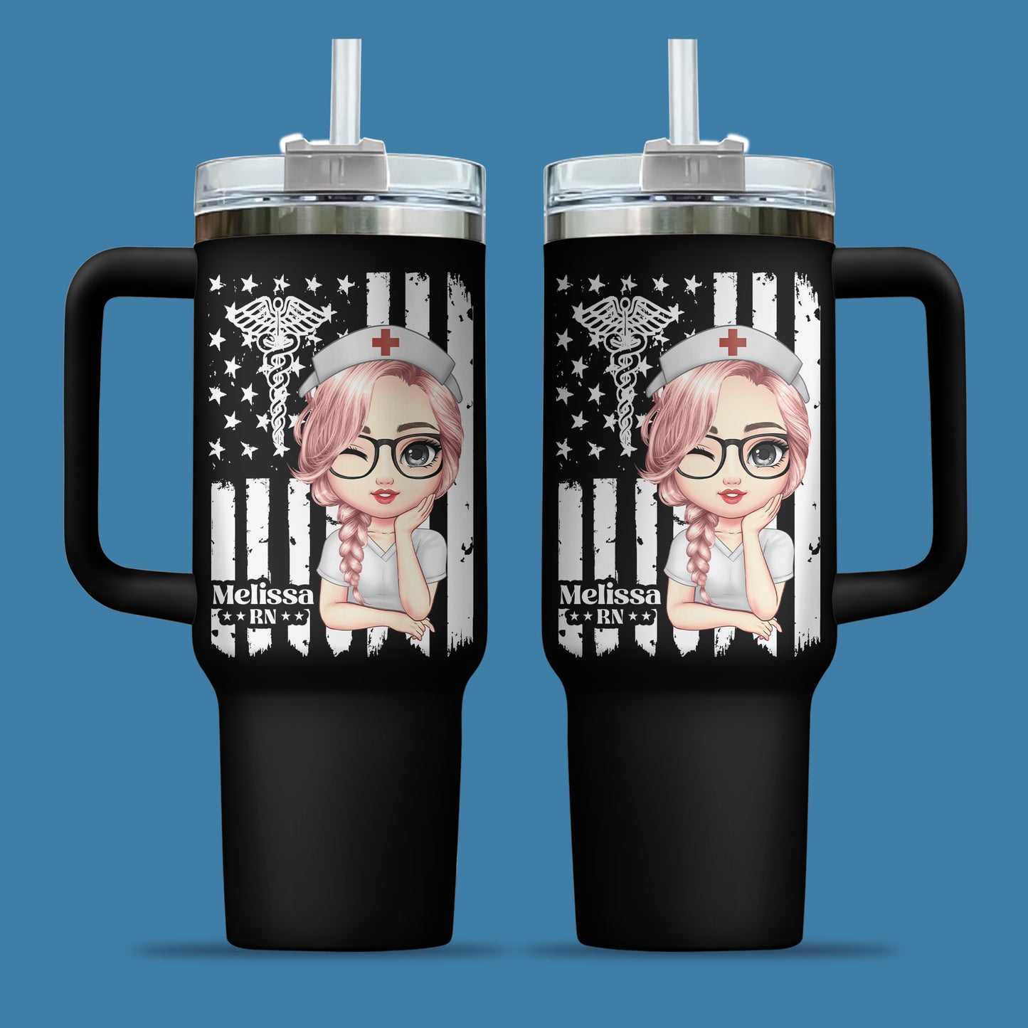 US Flag Nurse 40oz Tumbler