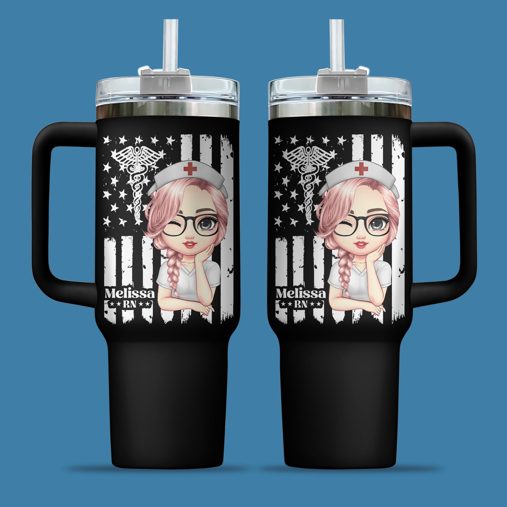 US Flag Nurse 40oz Tumbler