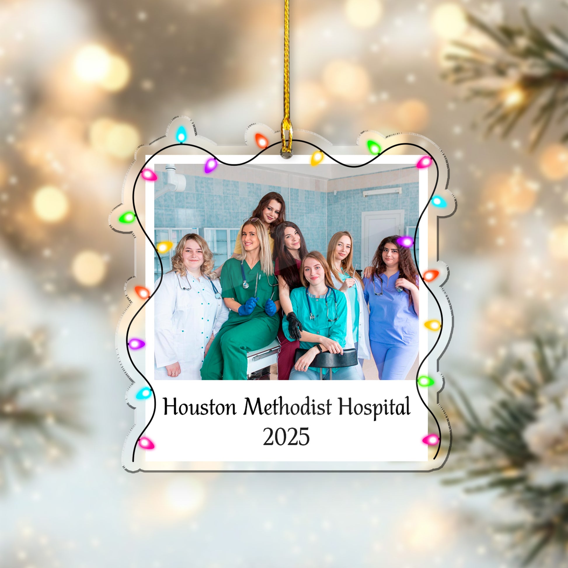 Nurses Photo Christmas Work Besties Acrylic Ornament