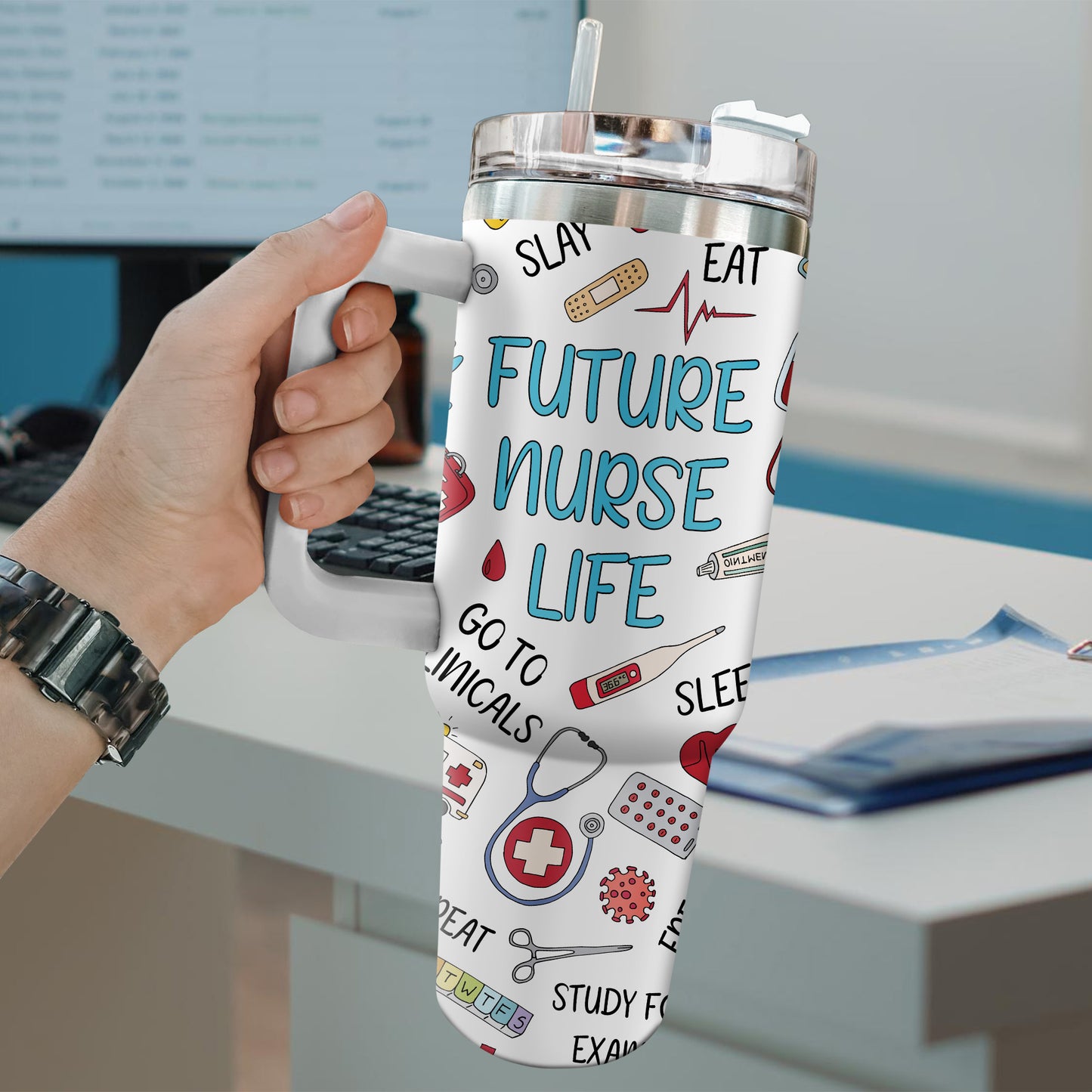 Eat Sleep Nurse Nursing Student Future Nurse 40oz Tumbler