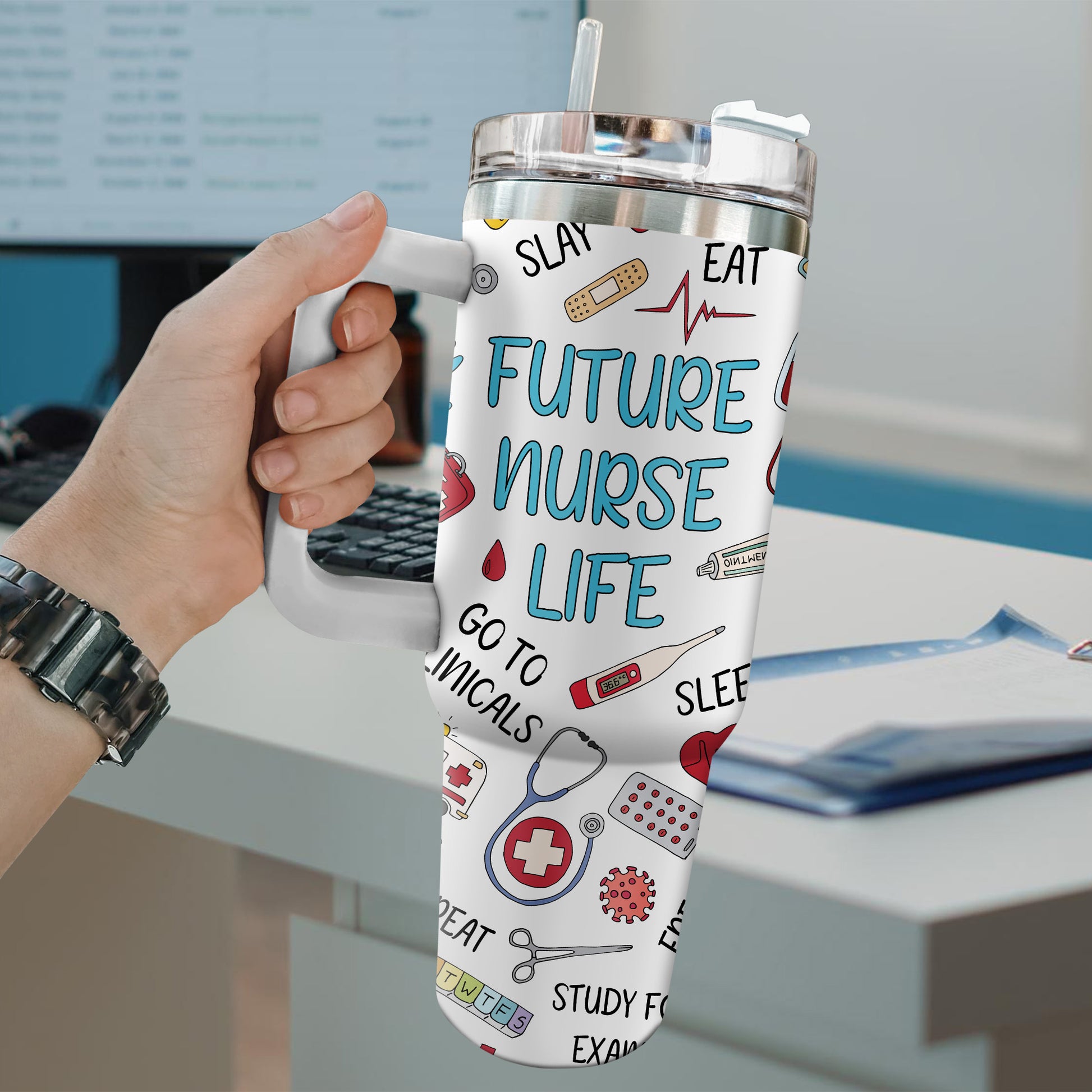 Eat Sleep Nurse Nursing Student Future Nurse 40oz Tumbler