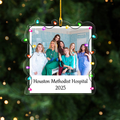 Nurses Photo Christmas Work Besties Acrylic Ornament