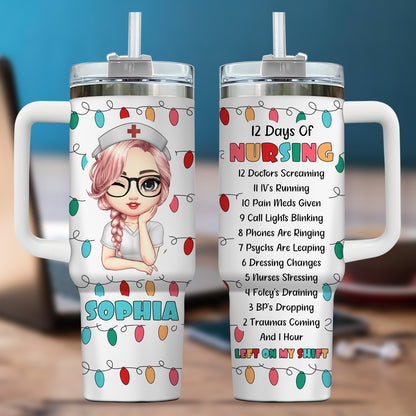 12 Days Of Nursing Nurse Christmas 40oz Tumbler