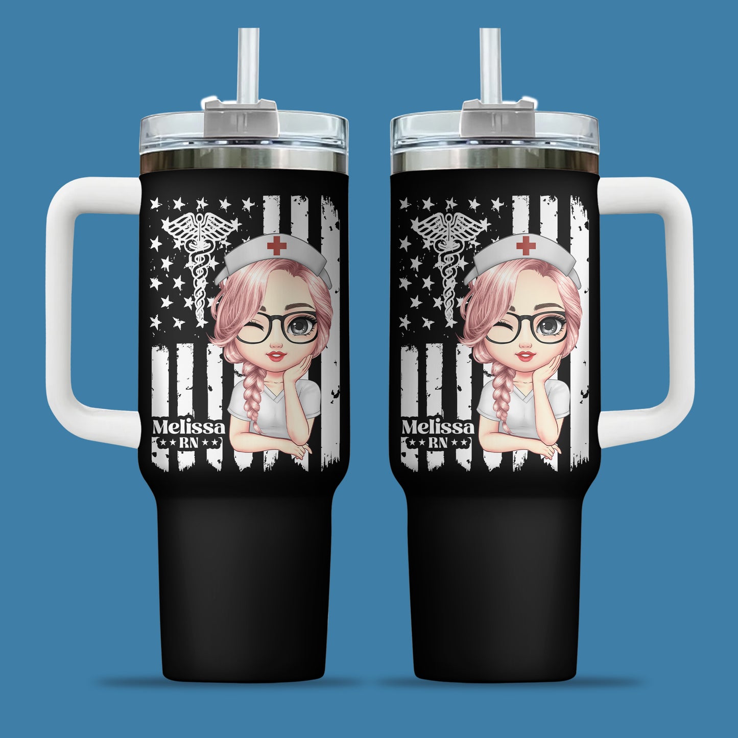 US Flag Nurse 40oz Tumbler