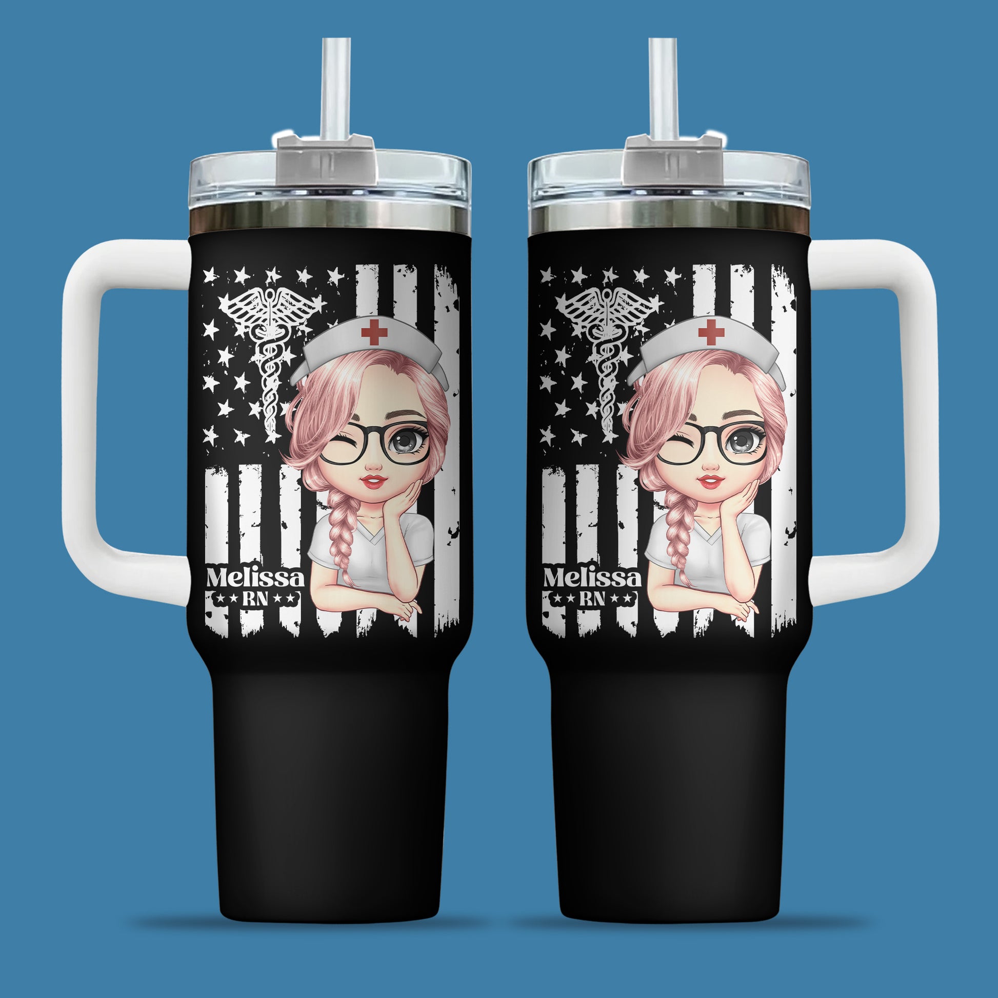 US Flag Nurse 40oz Tumbler